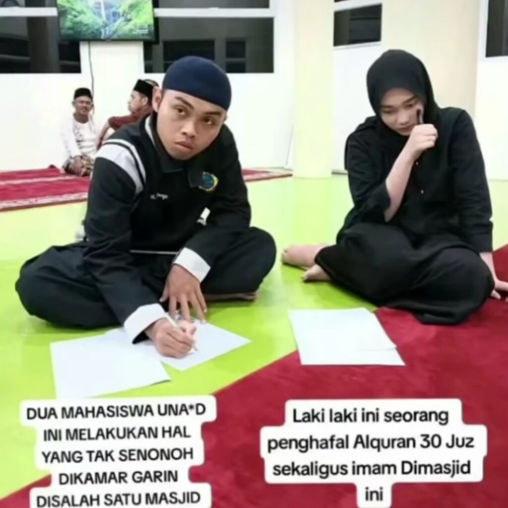 Mahasiswa Unand (Universitas Andalas) di Limau Manis, Kecamatan Pauh, Padang, Sumatera Barat yang terpergok berbuat mesum di dalam salah satu kamar komplek masjid, ternyata seorang penghafal Al-Qur'an 30 juz sekaligus ‘Garin’ (imam masjid).