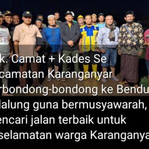 Tanggul Sungai Wulan yang baru saja jebol lagi camat dan kades se-Karanganyar datangi petugas pintu Bendungan Wilalung untuk minta kebijakan.